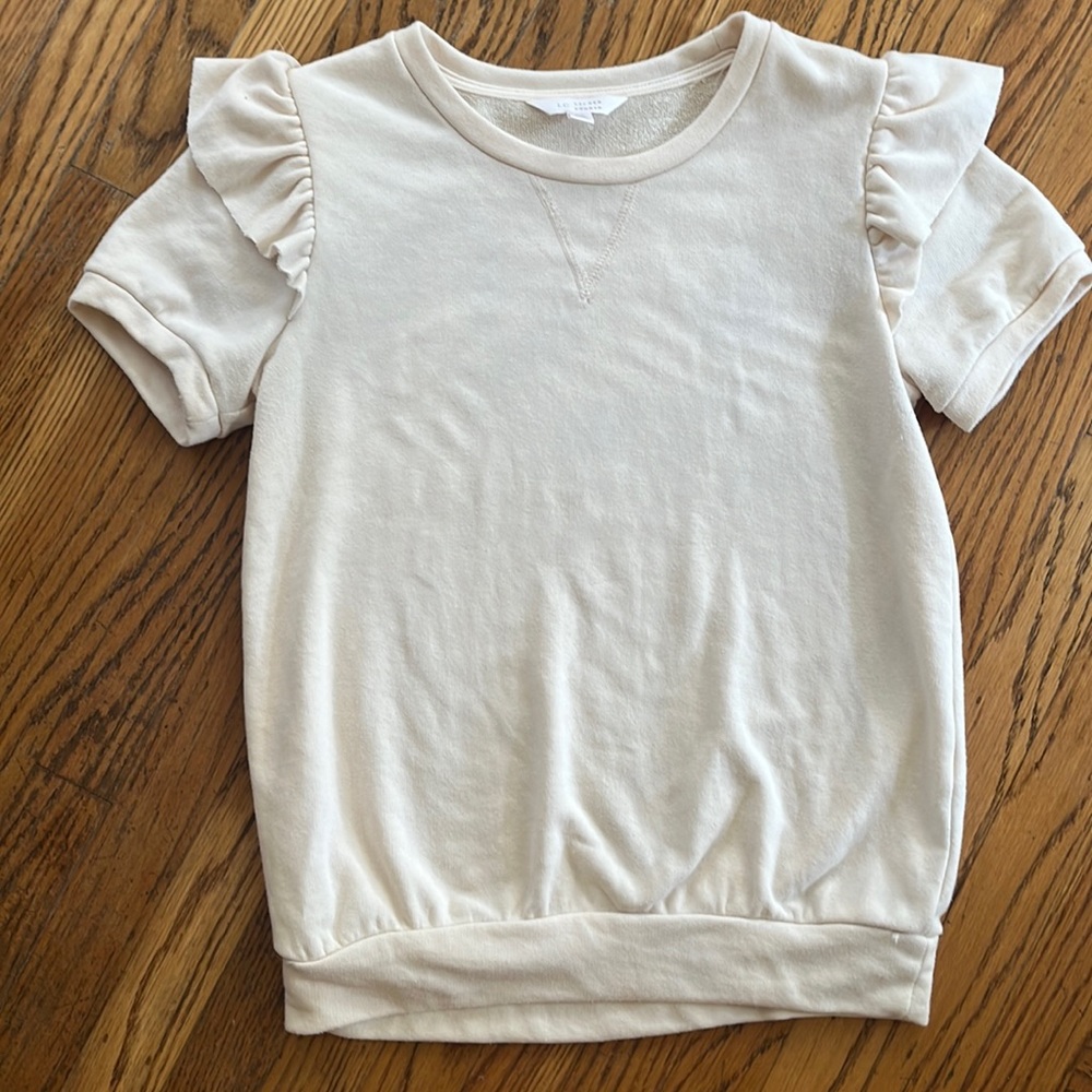 Lauren Conrad- Cream Blouse with Ruffled Sleeves- Women's XS